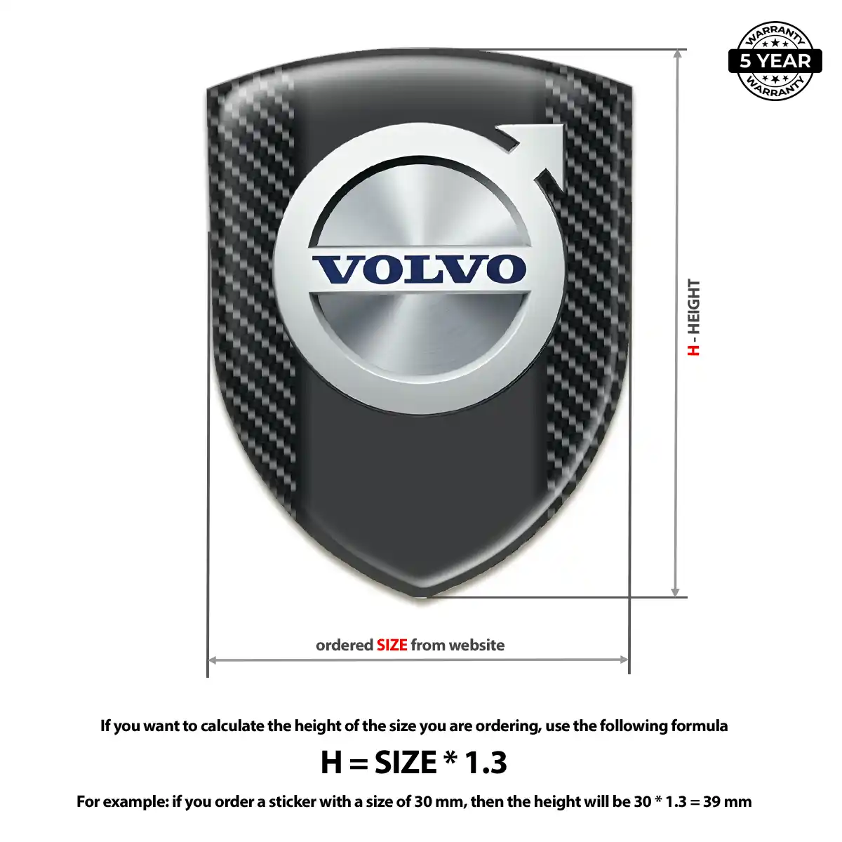 Volvo Resin Badge Sticker Prime Quality