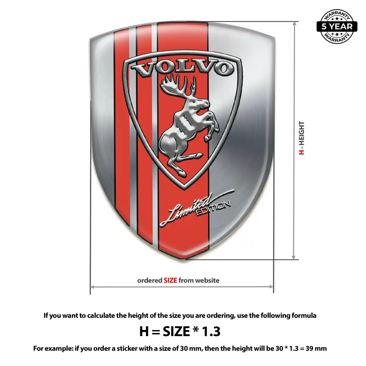 Volvo Resin Badge Sticker Resin Luxe