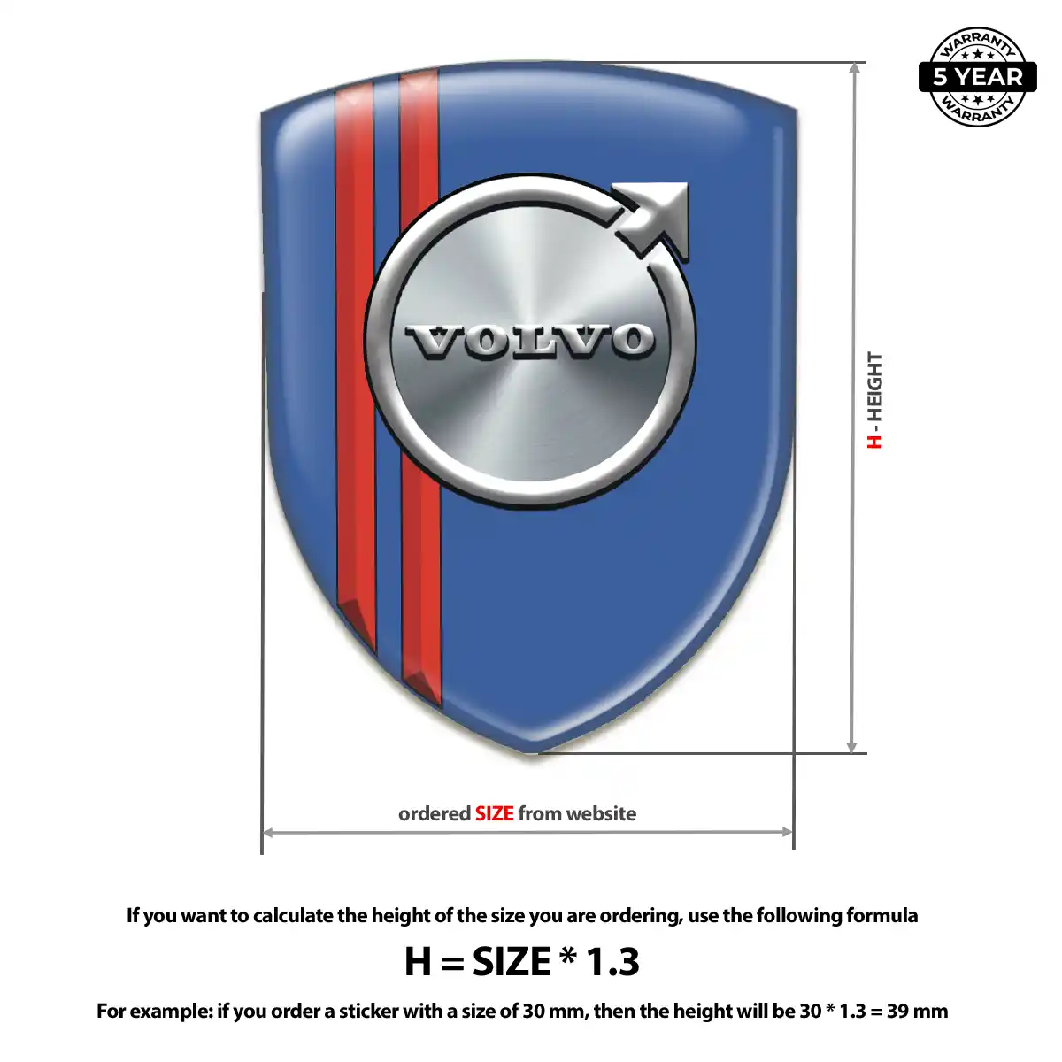 Volvo Resin Badge Sticker Signature Grade