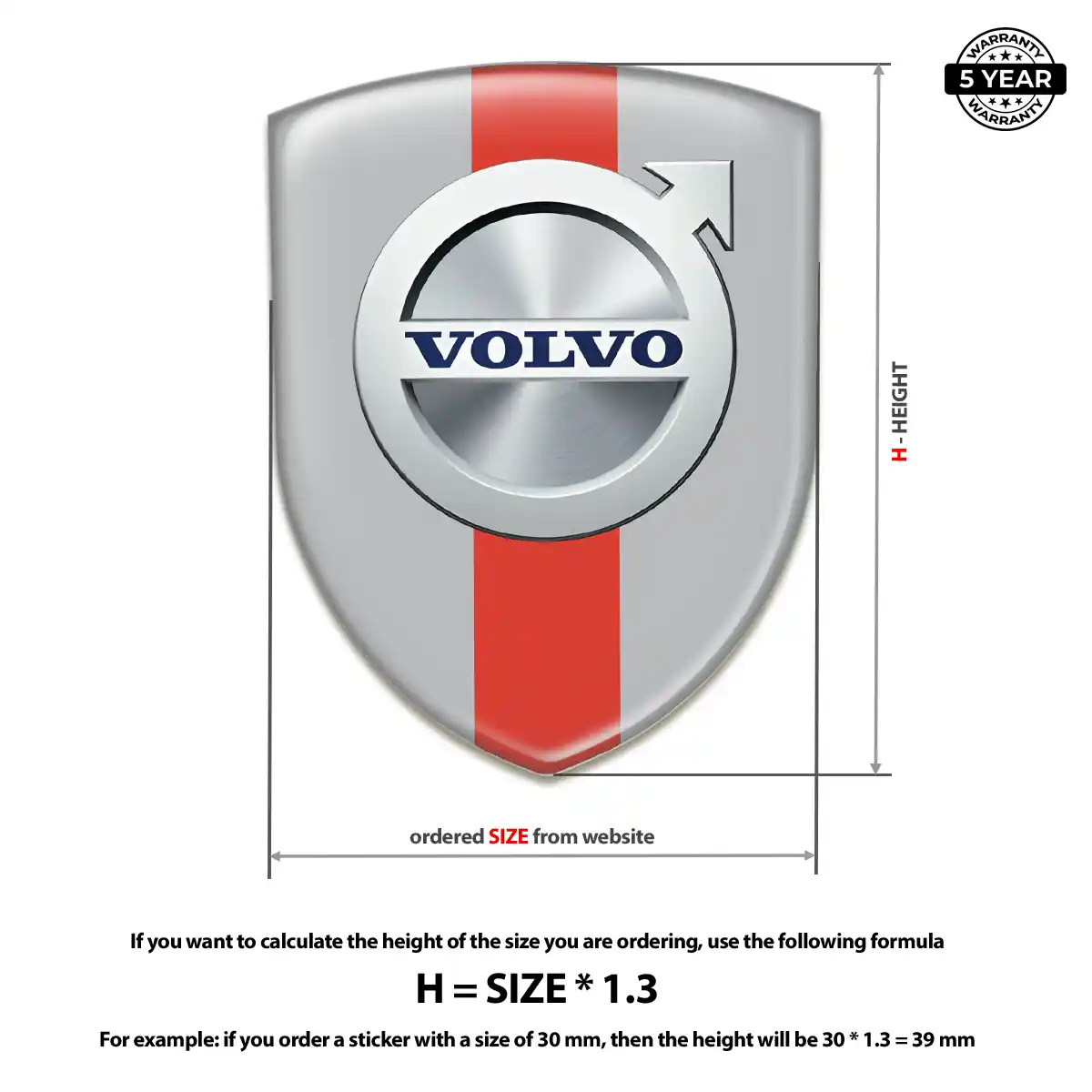 Volvo Resin Badge Sticker Sleek Style