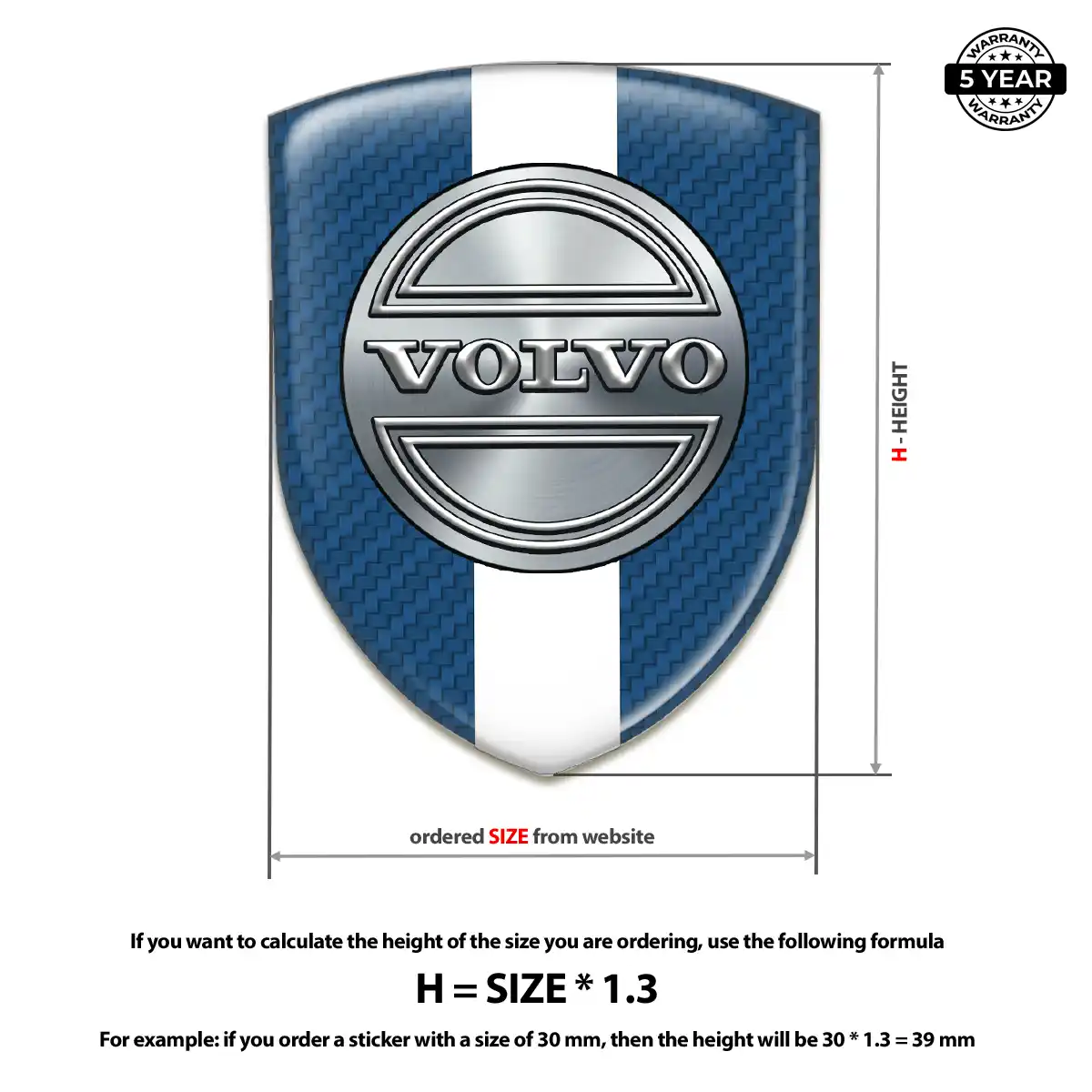Volvo Resin Badge Sticker Superior Craft
