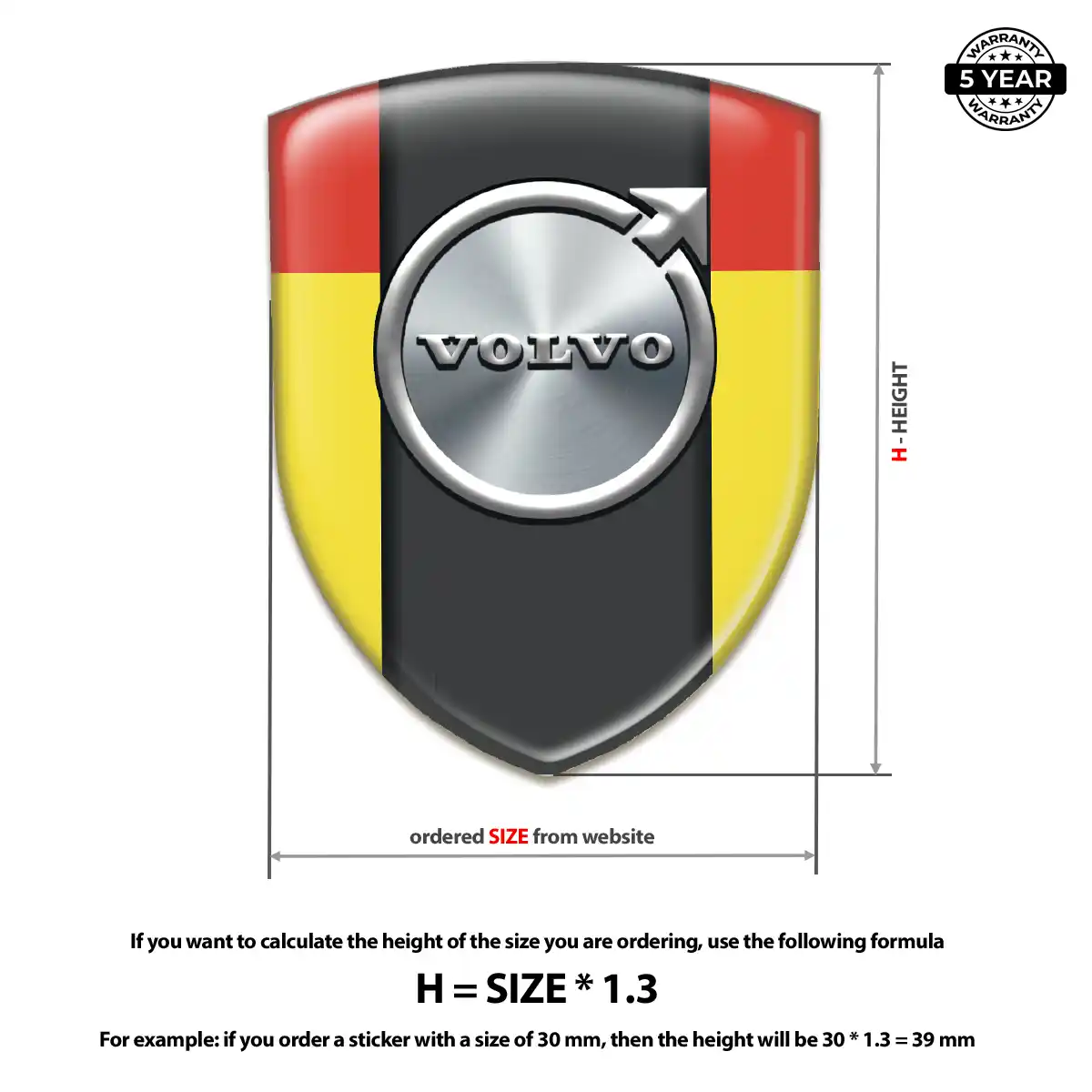 Volvo Resin Domed Sticker Cabin Style