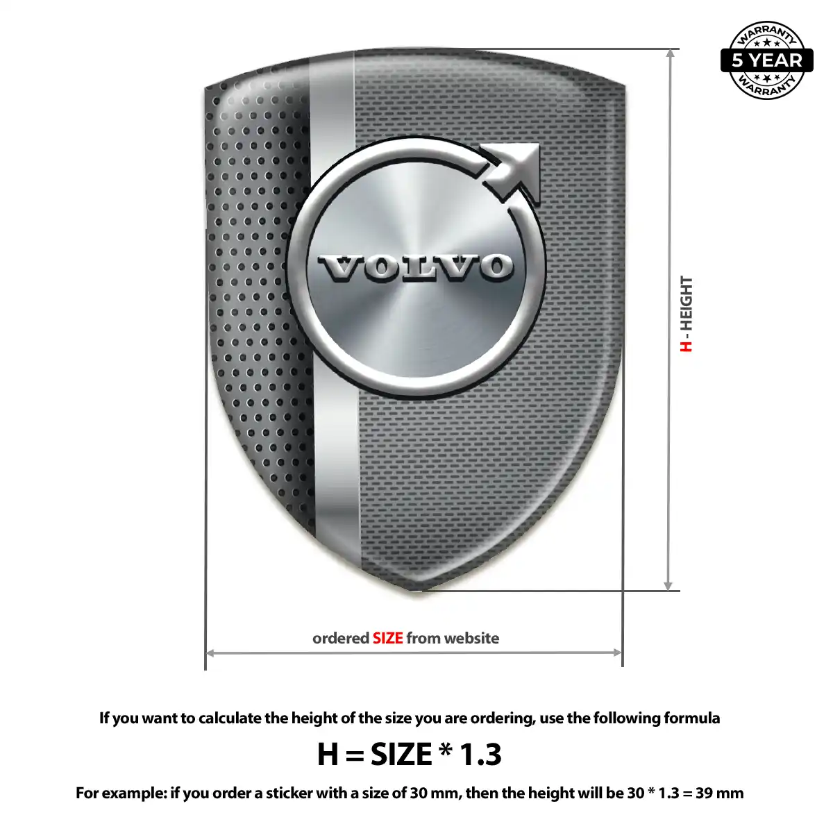 Volvo Resin Domed Sticker Exterior Luxe