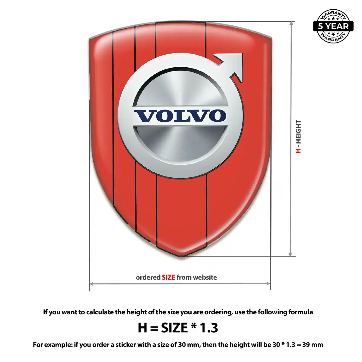 Volvo Resin Domed Sticker Interior Elegance