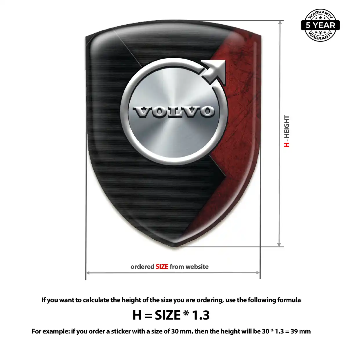 Volvo Resin Domed Sticker Interior Luxe