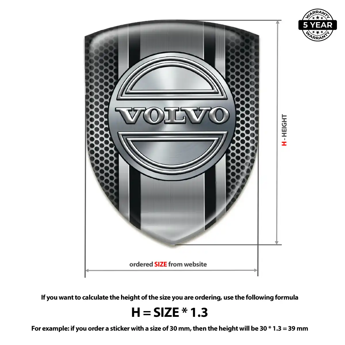 Volvo Resin Domed Sticker Opulent Line