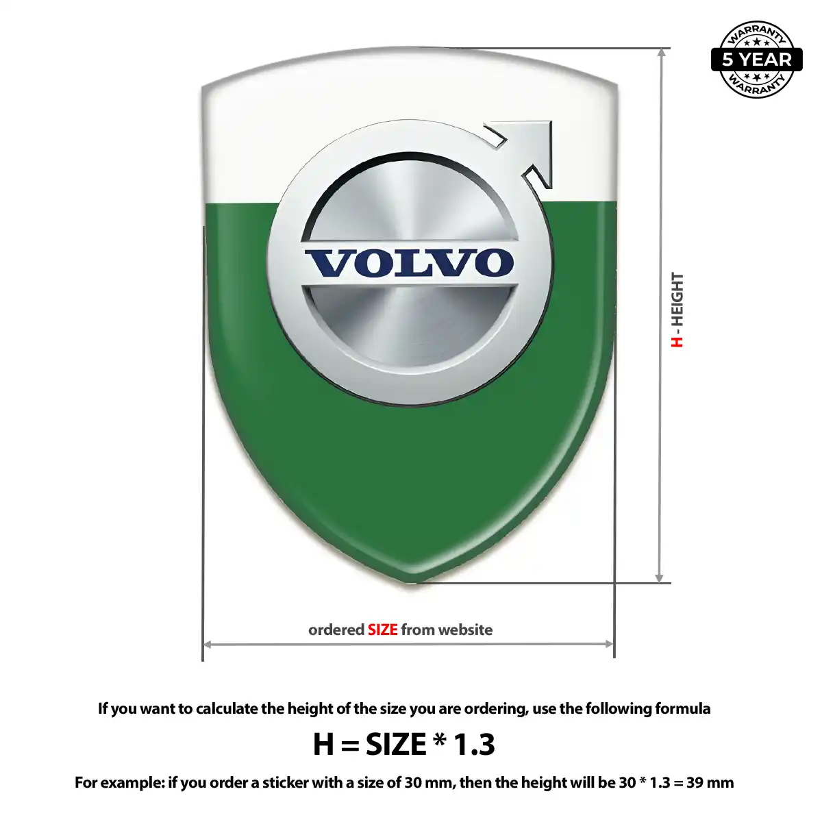 Volvo Resin Domed Sticker Premium Dome