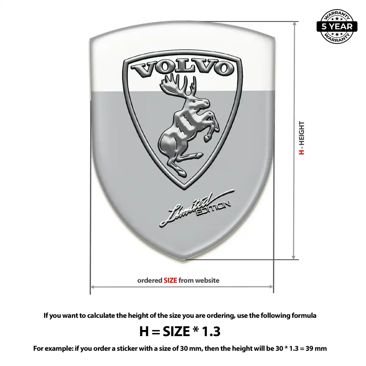 Volvo Resin Domed Sticker Prime Quality