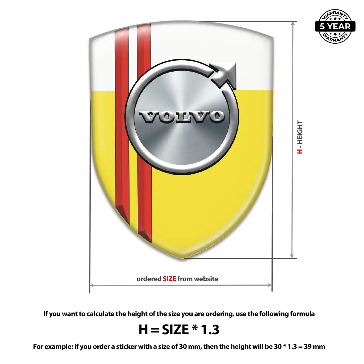 Volvo Resin Domed Sticker Refined Design