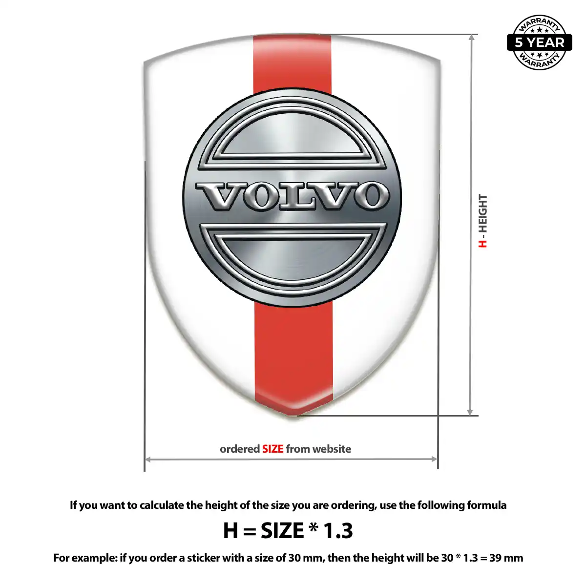 Volvo Resin Domed Sticker Resin Elite