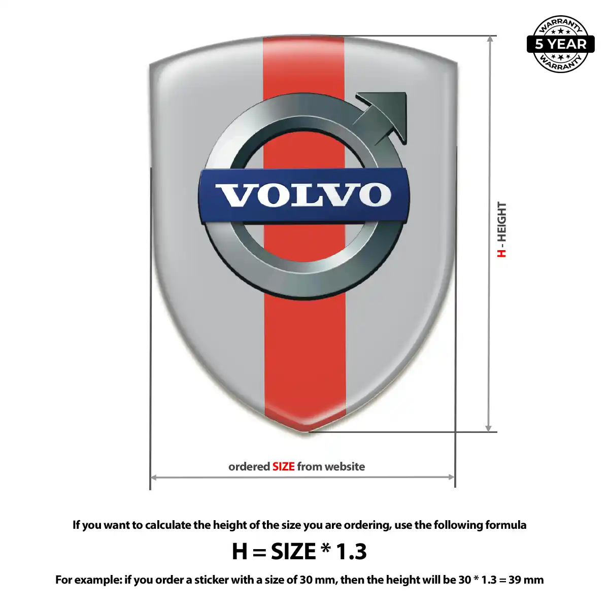 Volvo Resin Domed Sticker Resin Luxe