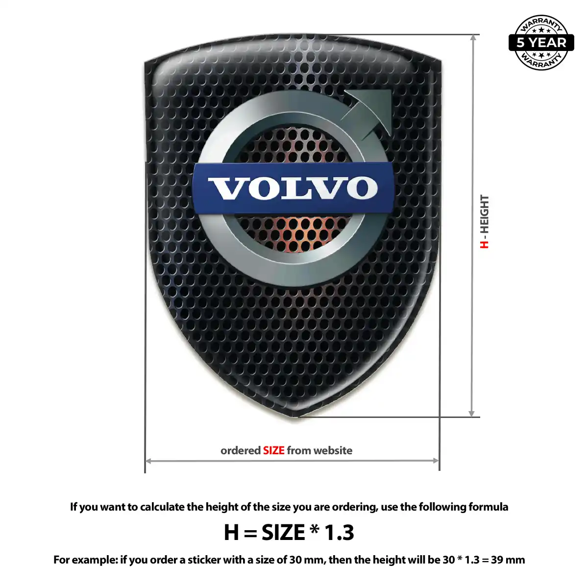 Volvo Resin Domed Sticker Signature Grade