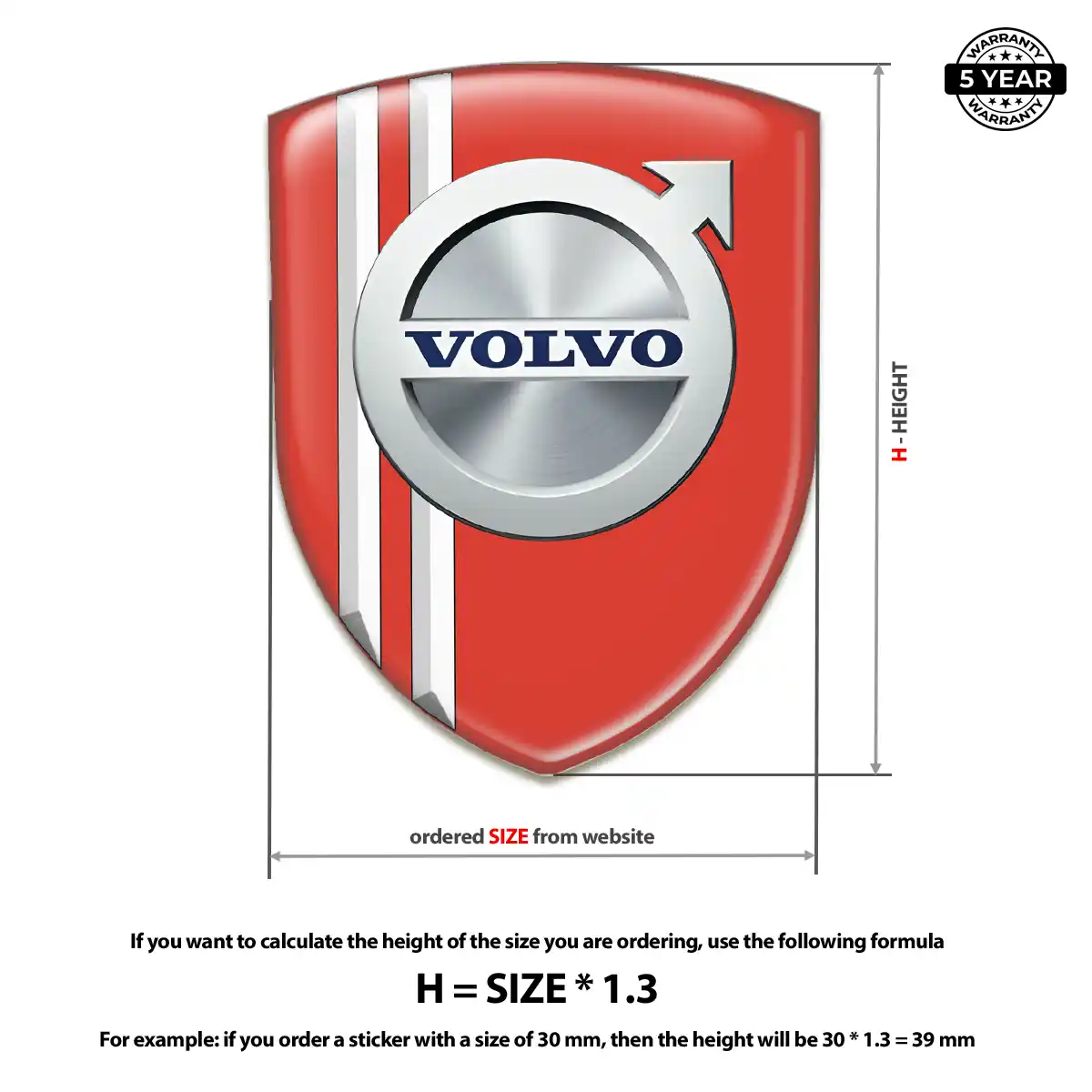Volvo Resin Domed Sticker Sleek Style
