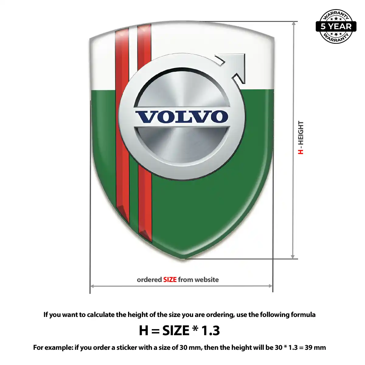 Volvo Resin Domed Sticker Superior Craft