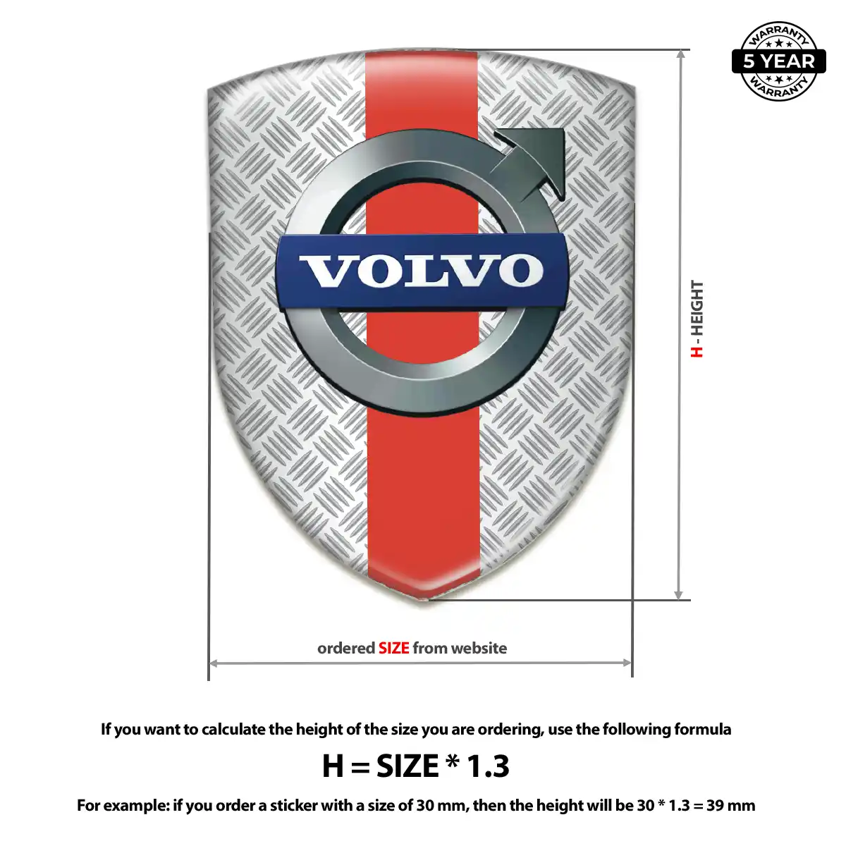 Volvo Resin Emblem Sticker Deluxe Edition