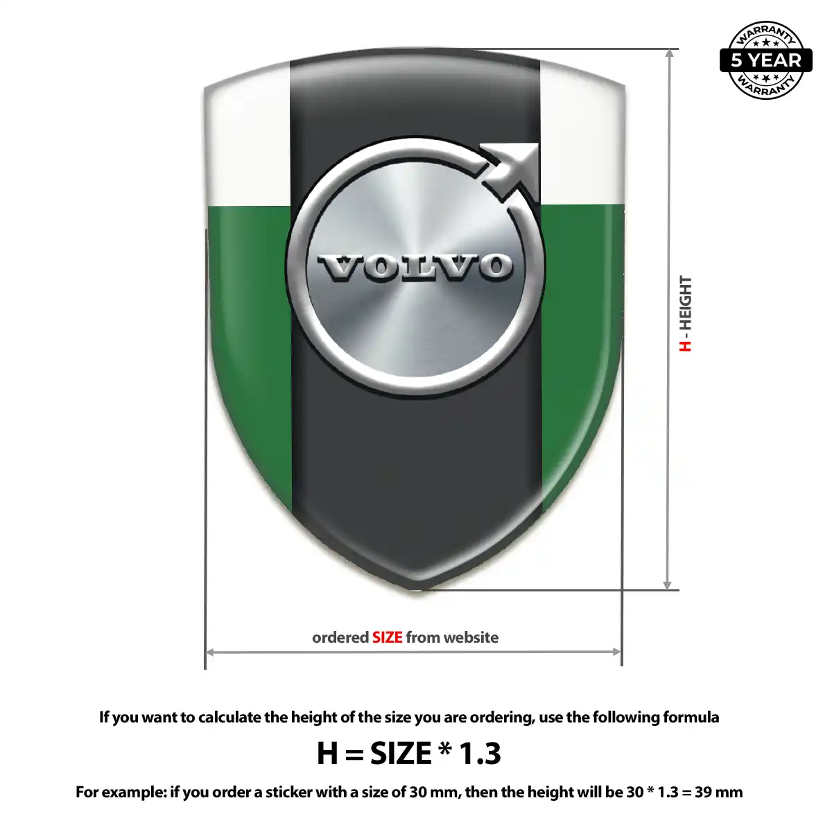 Volvo Resin Emblem Sticker Exterior Luxe