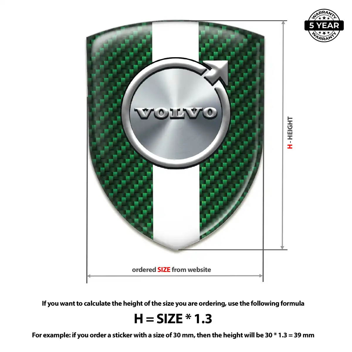 Volvo Resin Emblem Sticker Interior Elegance