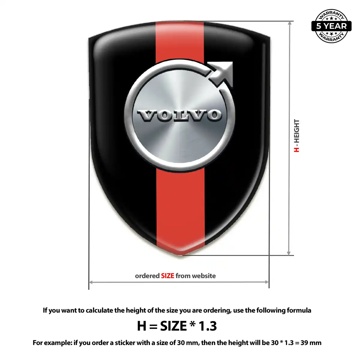 Volvo Resin Emblem Sticker Interior Luxe