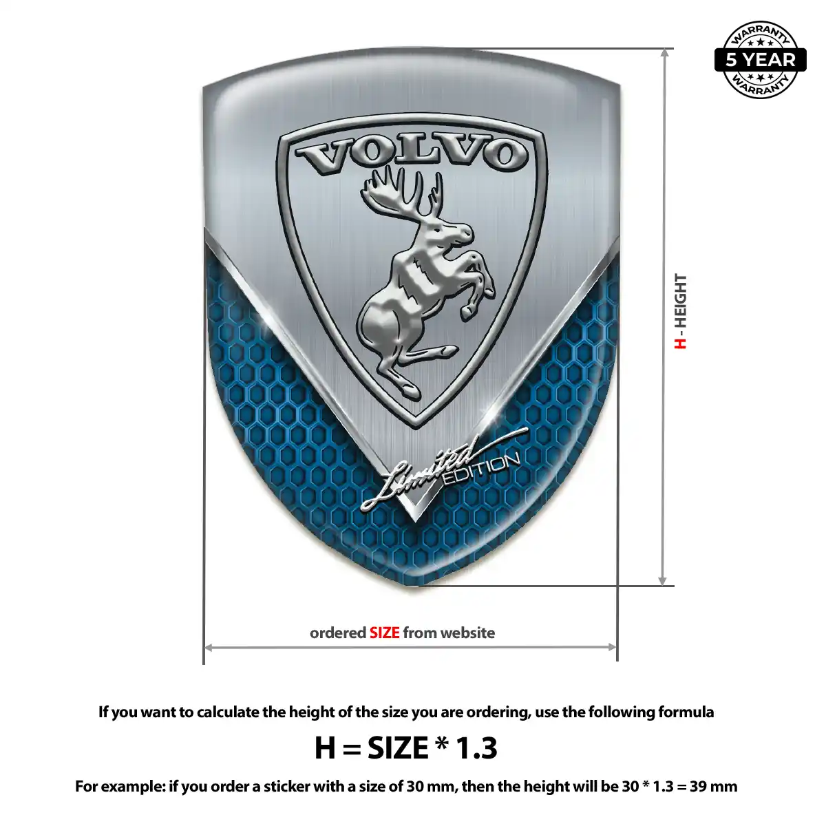 Volvo Resin Emblem Sticker Noble Edition