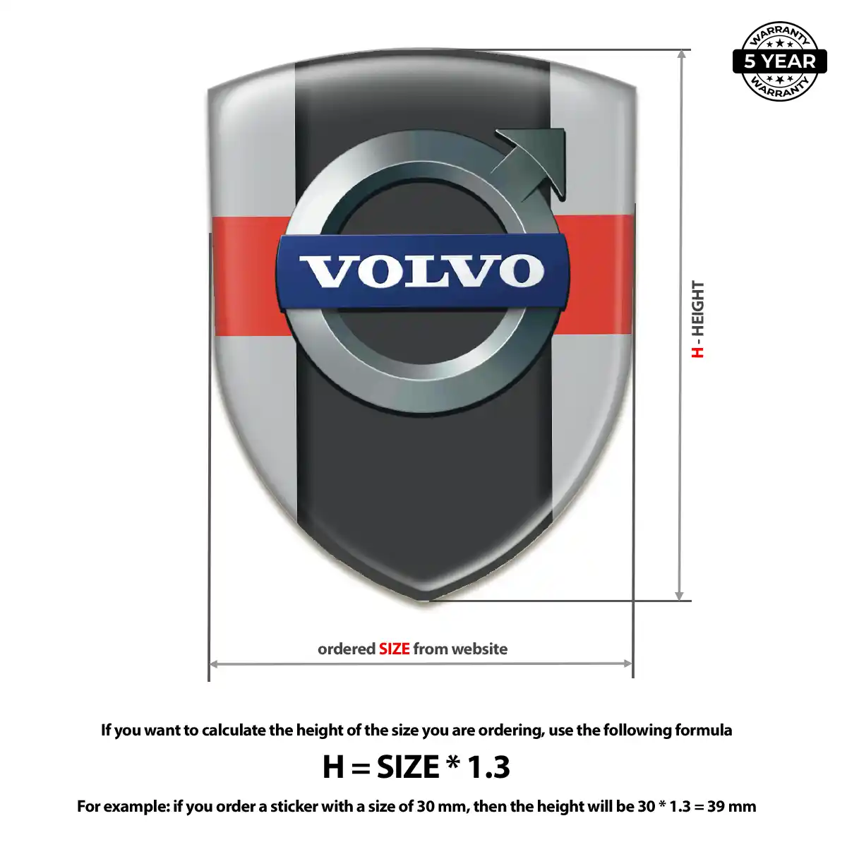 Volvo Resin Emblem Sticker Opulent Line
