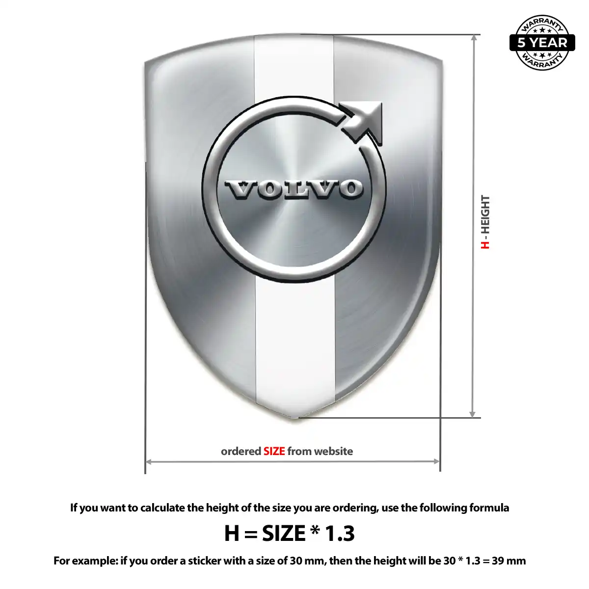 Volvo Resin Emblem Sticker Prestige Line