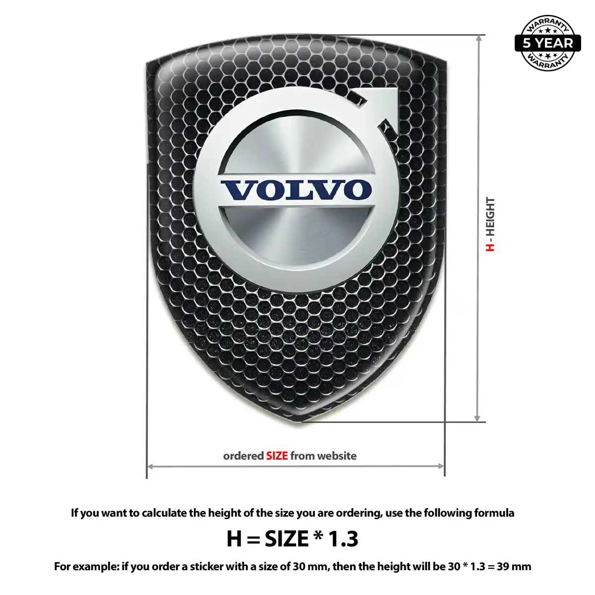 Volvo Resin Emblem Sticker Refined Design
