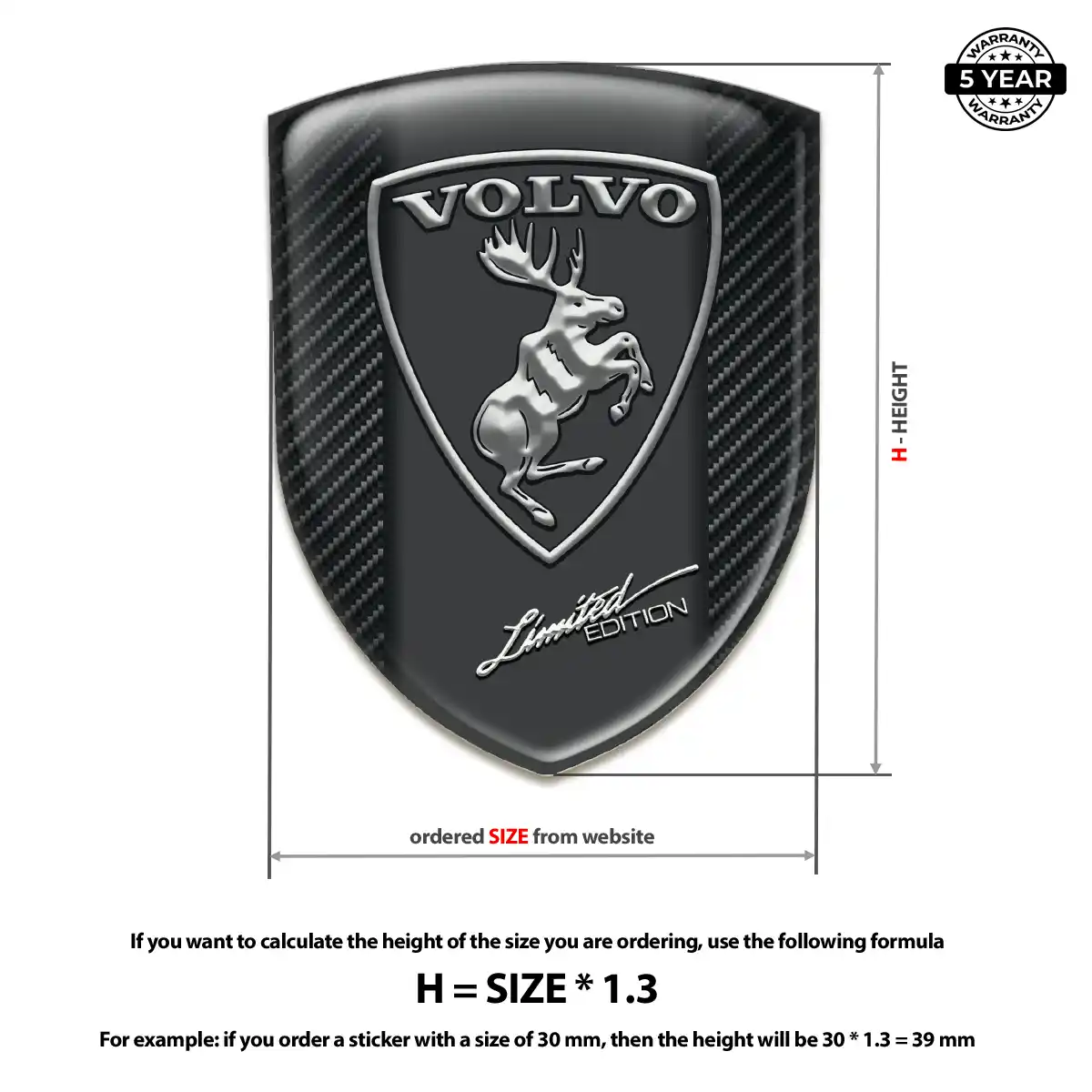 Volvo Resin Emblem Sticker Resin Elite
