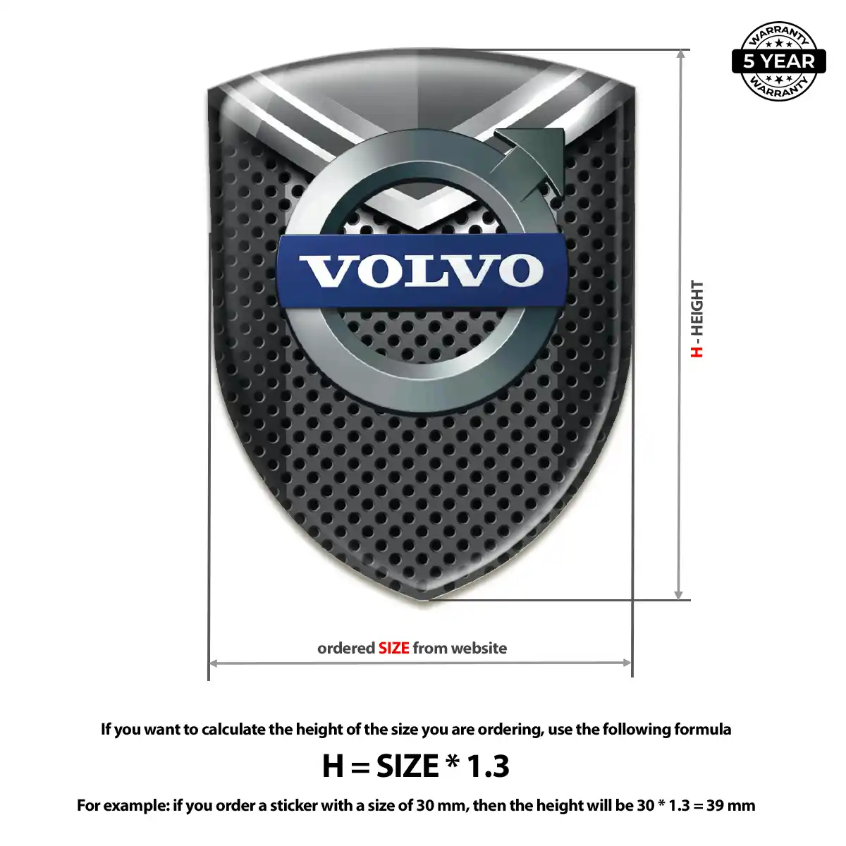 Volvo Resin Emblem Sticker Resin Luxe