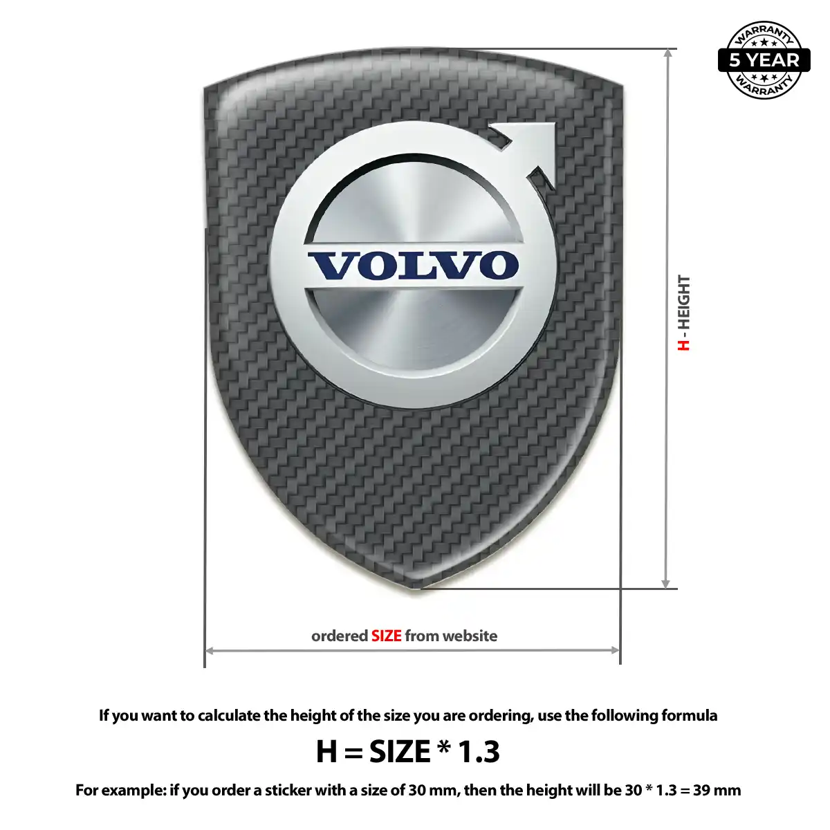 Volvo Resin Emblem Sticker Signature Grade