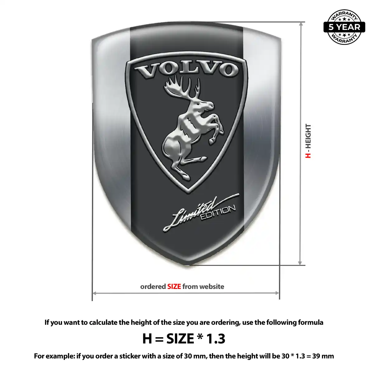 Volvo Resin Emblem Sticker Sleek Style