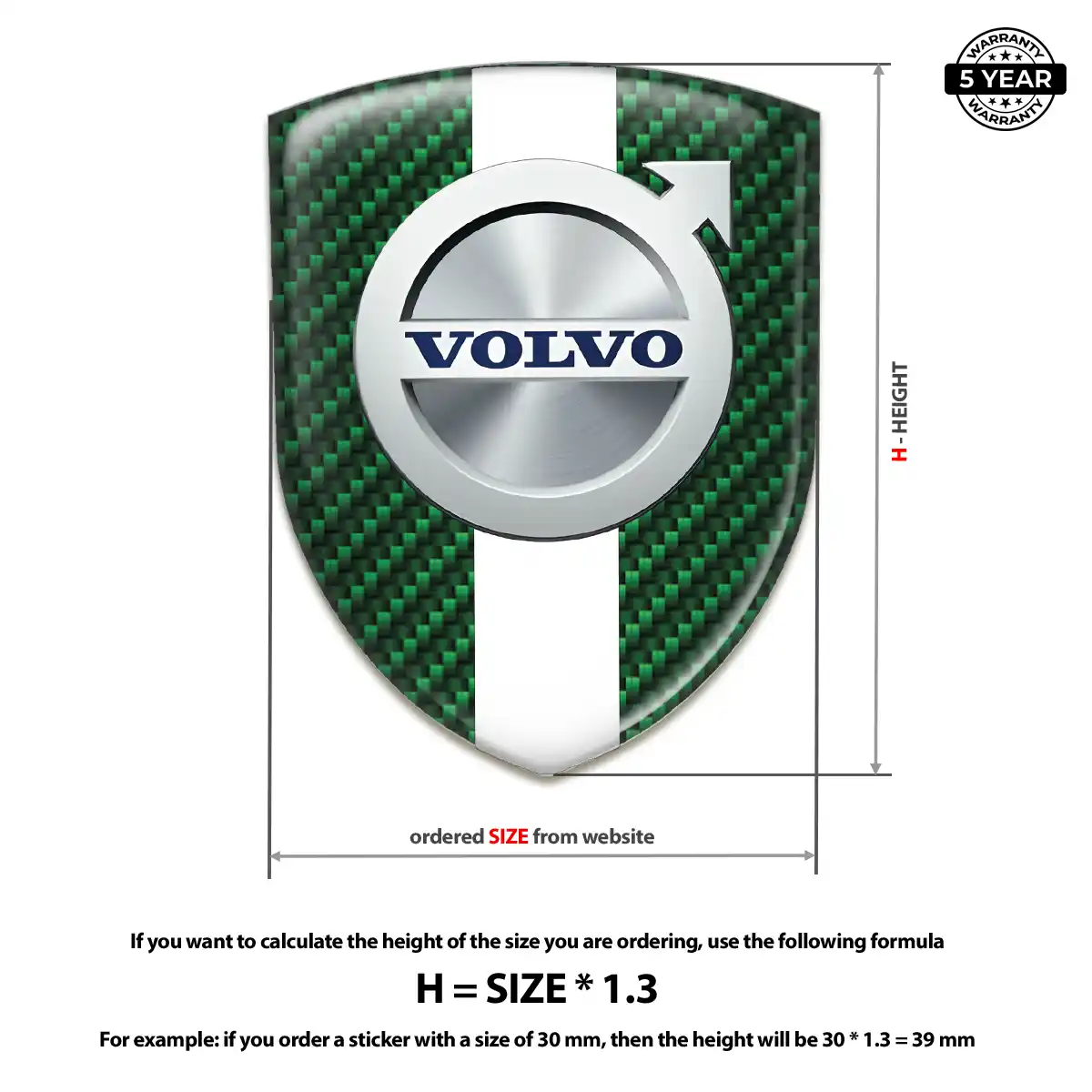 Volvo Resin Emblem Sticker Superior Craft