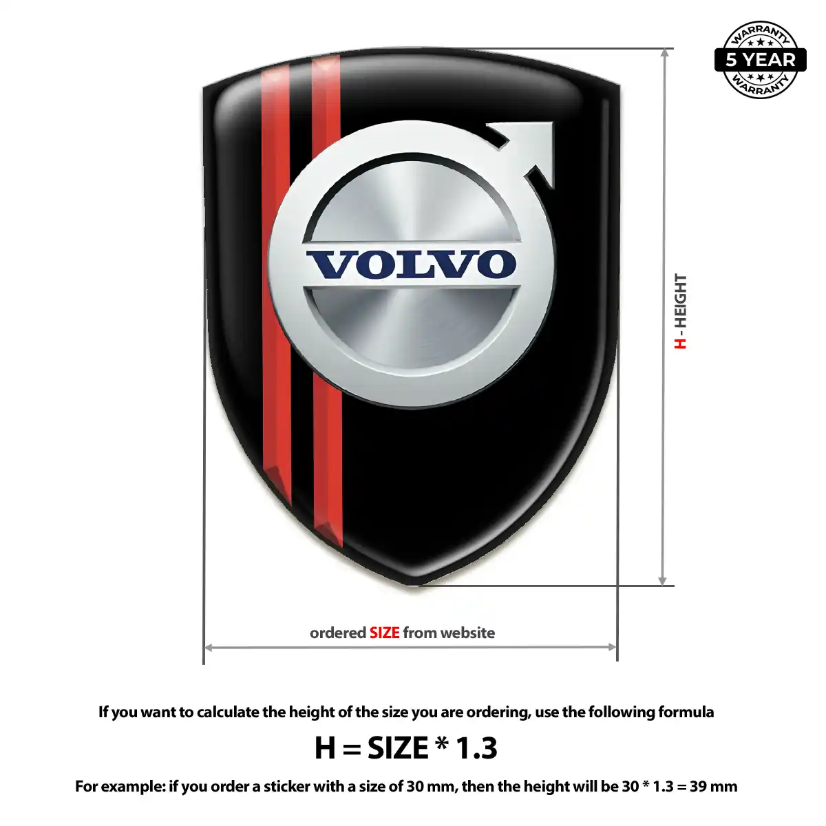 Volvo Self Adhesive Emblem Sticker Cabin Style