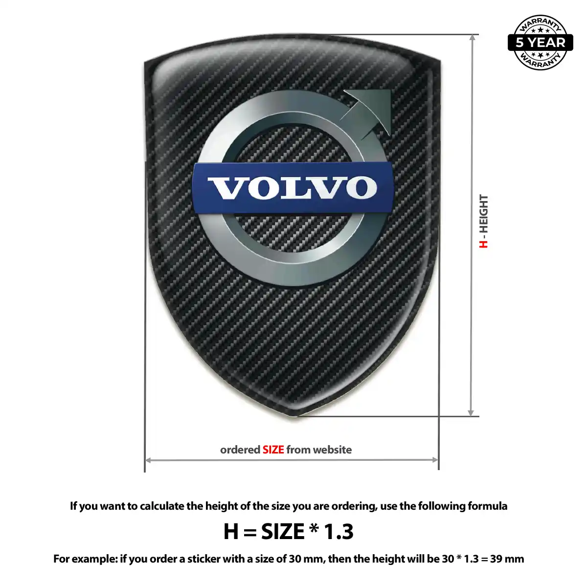 Volvo Self Adhesive Emblem Sticker Deluxe Edition
