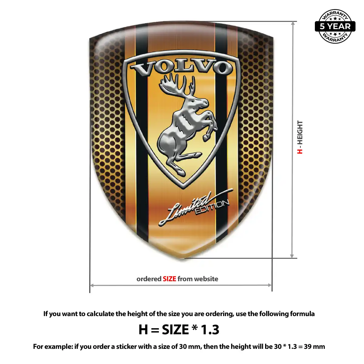 Volvo Self Adhesive Emblem Sticker Elite Finish