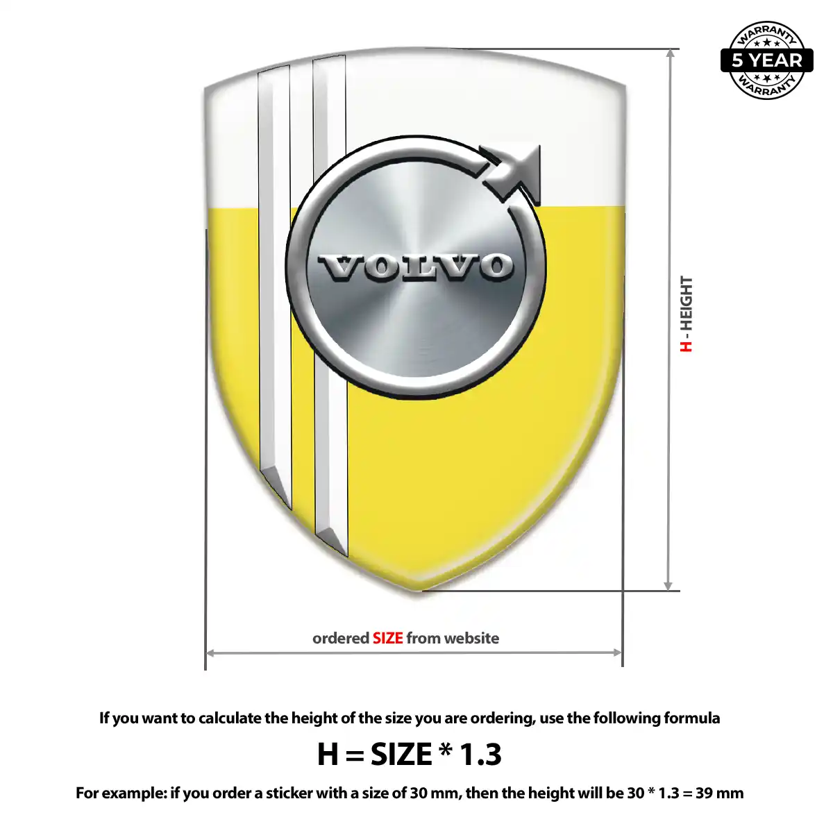 Volvo Self Adhesive Emblem Sticker Noble Edition