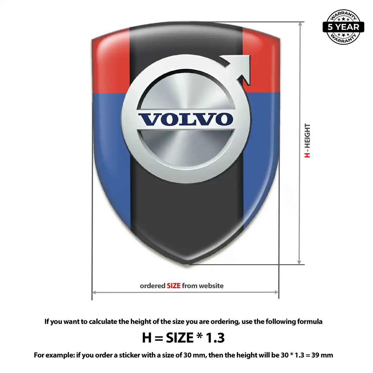Volvo Self Adhesive Emblem Sticker Opulent Line
