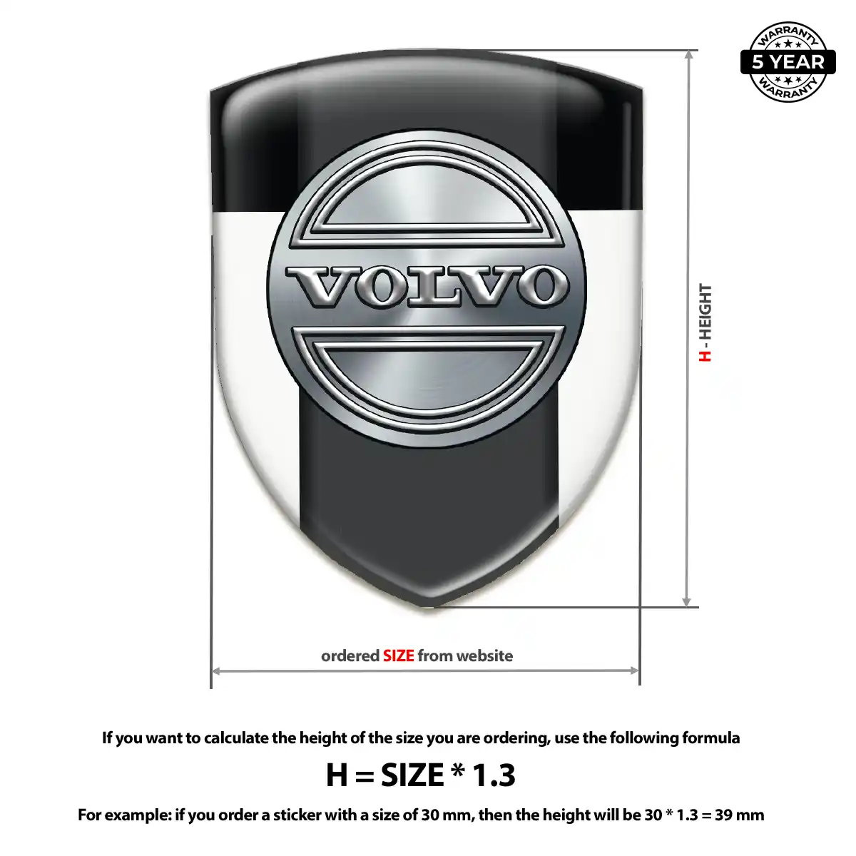 Volvo Self Adhesive Emblem Sticker Prestige Line