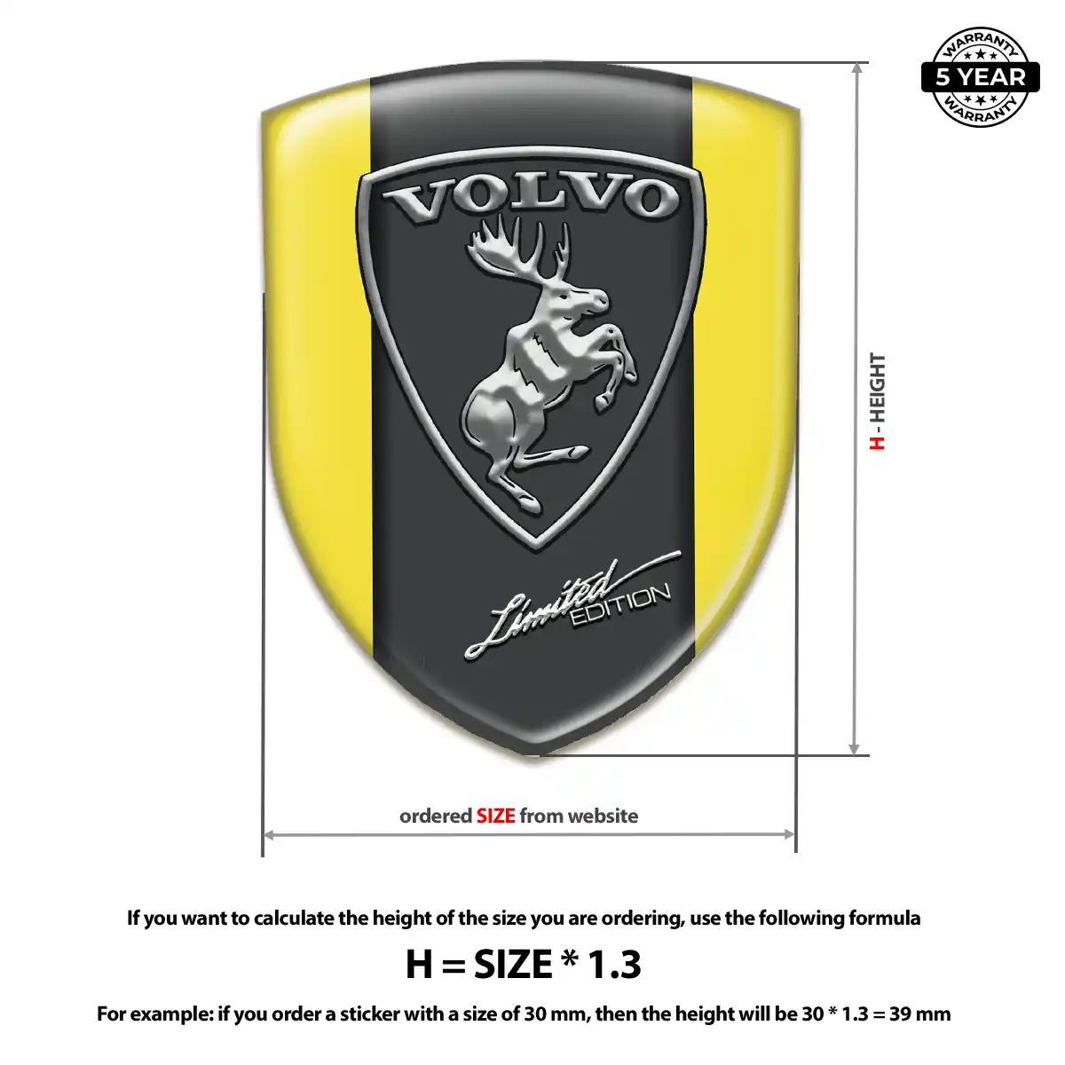 Volvo Self Adhesive Emblem Sticker Prime Quality