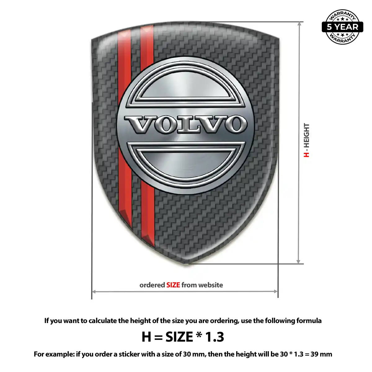 Volvo Self Adhesive Emblem Sticker Refined Design