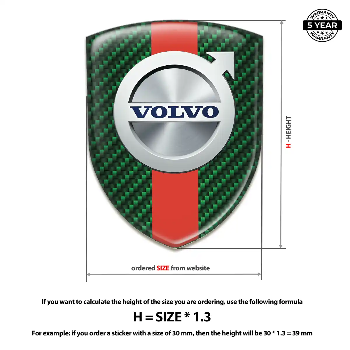 Volvo Self Adhesive Emblem Sticker Resin Elite
