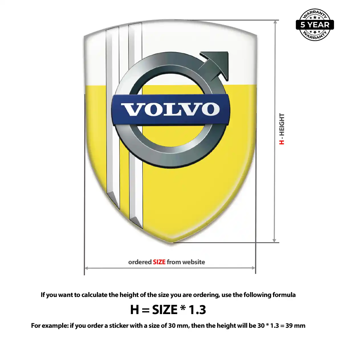 Volvo Self Adhesive Emblem Sticker Signature Grade