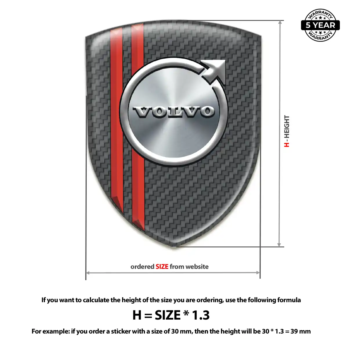 Volvo Self Adhesive Emblem Sticker Sleek Style