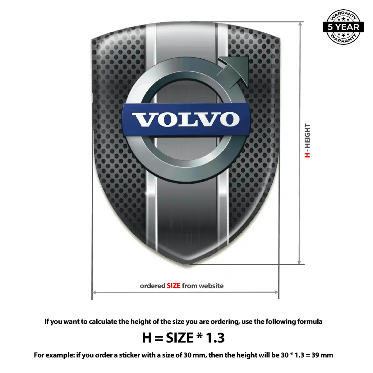 Volvo Self Adhesive Emblem Sticker Superior Craft