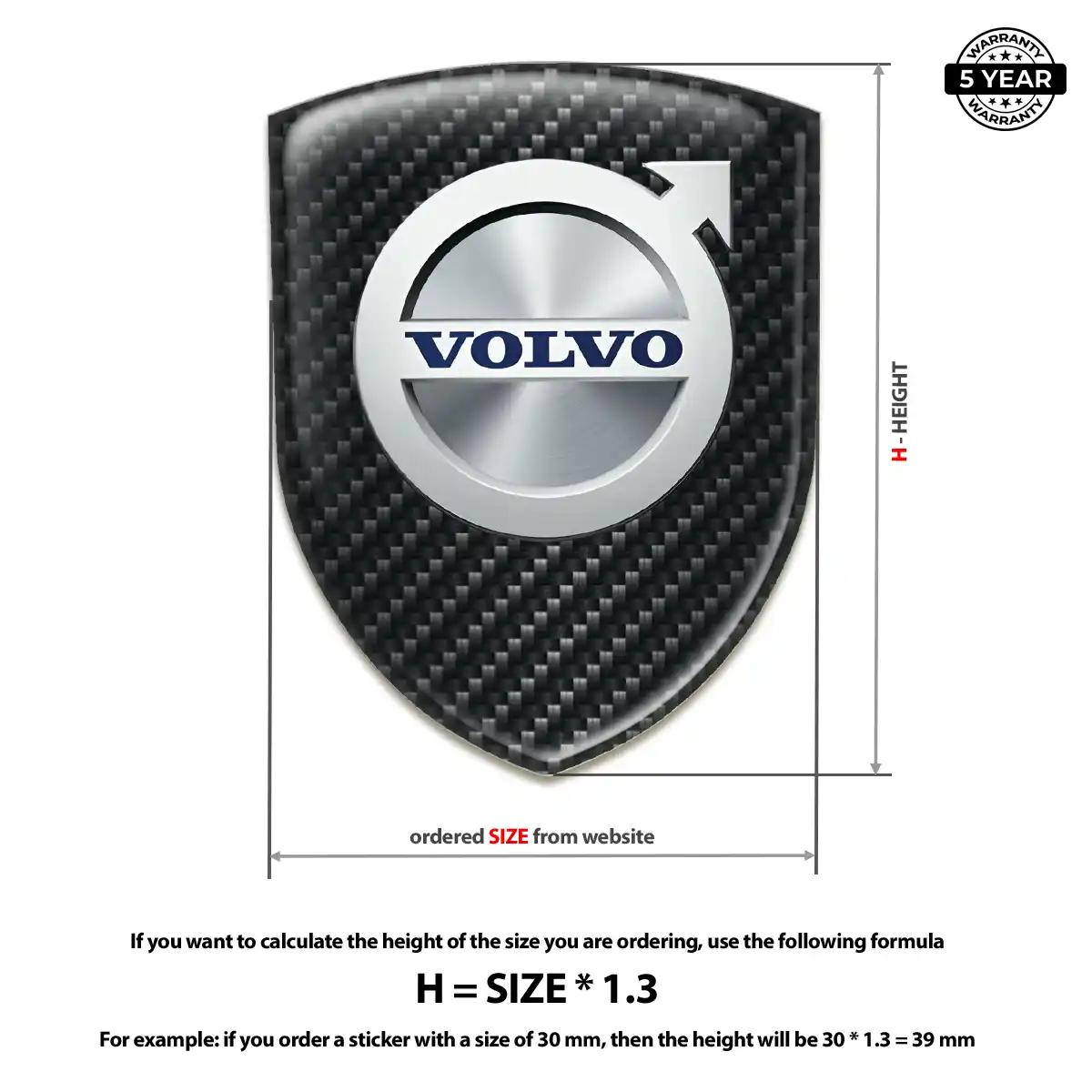 Volvo Silicone Badge Premium Dome