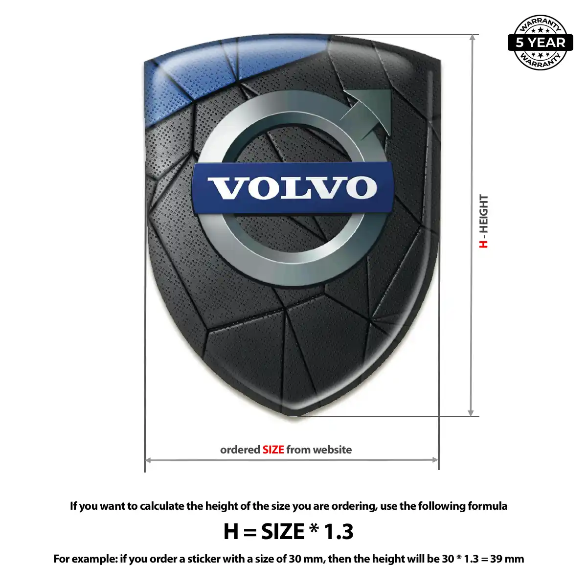 Volvo Silicone Sticker Outer Style
