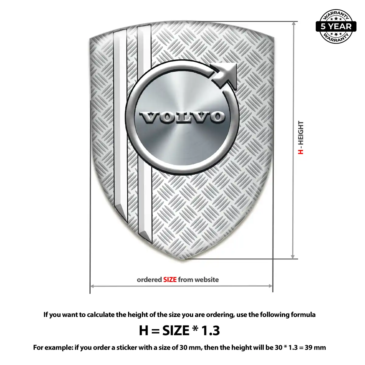 Volvo Silicone Sticker Premium Dome