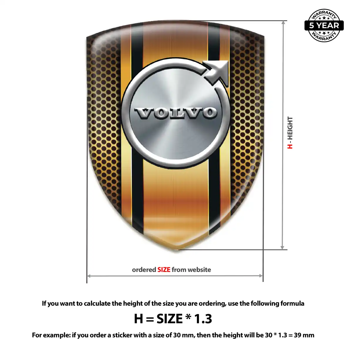 Volvo Silicone Sticker Resin Luxe