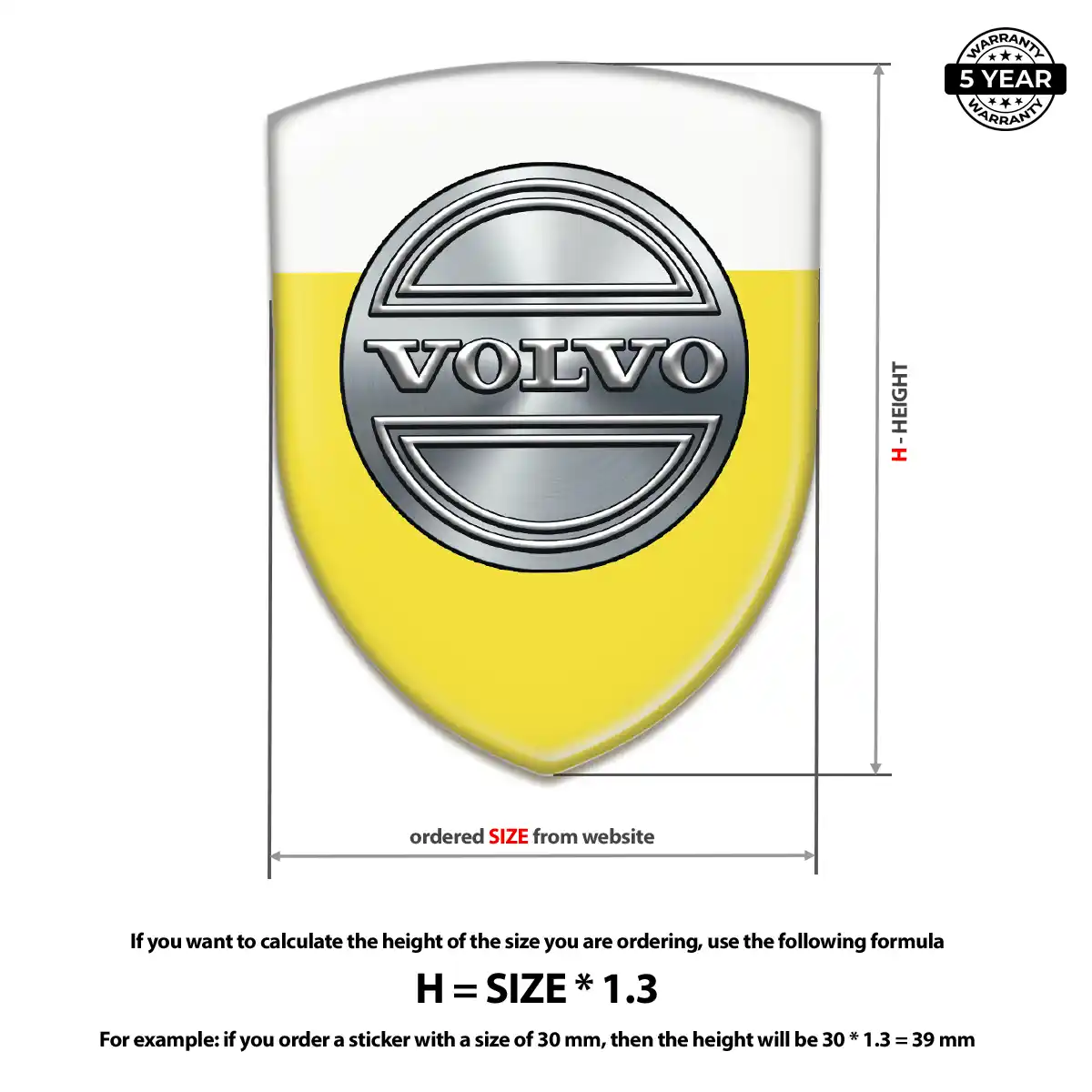 Volvo Vehicle Logo Sticker Interior Luxe