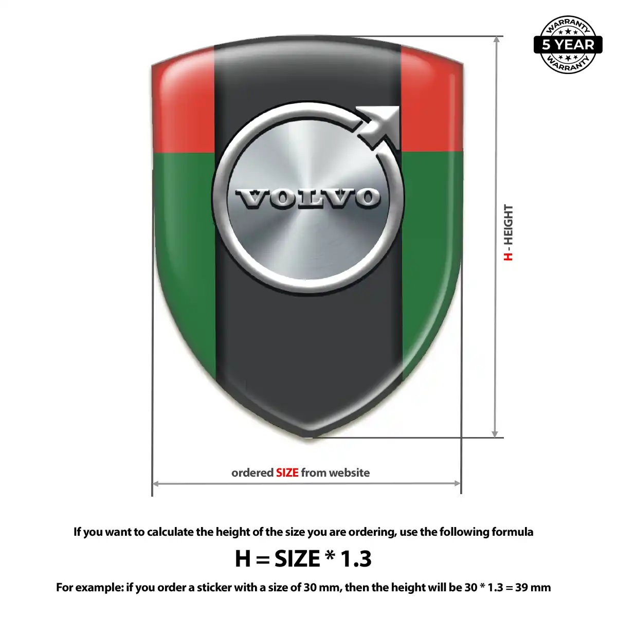 Volvo Vehicle Logo Sticker Premium Dome