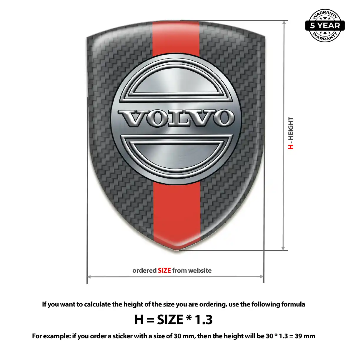 Volvo Vehicle Logo Sticker Resin Elite